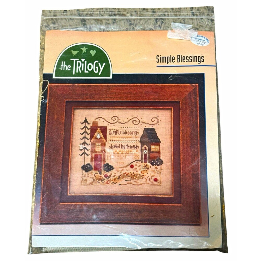 The Trilogy Simple Blessings Cross Stitch Kit Sealed Linen Floss Charms